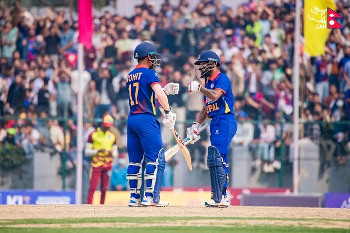 रोहितको शतकमा वेस्ट इन्डिज `ए´ विरुद्धको पहिलो टी-२० मा नेपाल विजयी ﻿